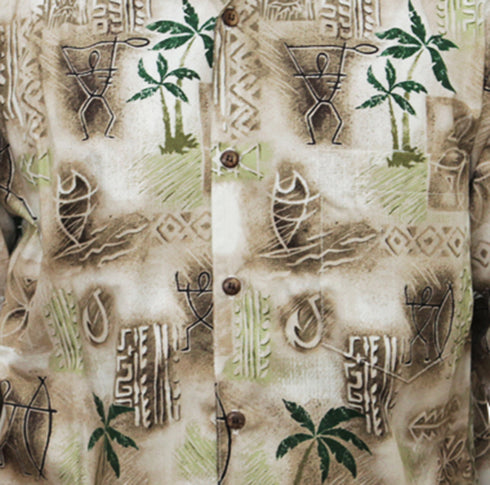 Go Barefoot Mens Petro Tapa Peached Cotton Shirt